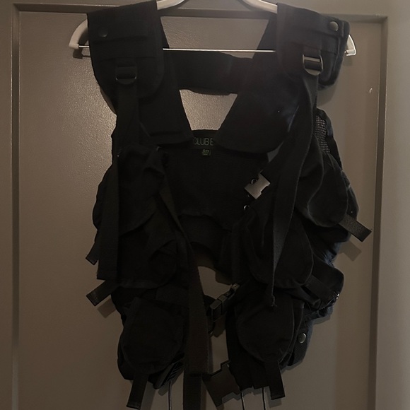 Dolls Kill Tops - Club Exx Harsh Protector Cargo Vest